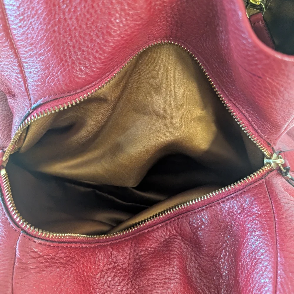 Coach Bag Madison Phoebe Cranberry Red Leather Shoulder Hobo H24621 From 2013